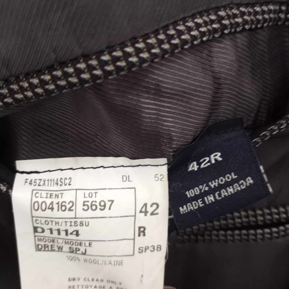 Daniel Cremieux Classic Nailhead Sport Jacket Charcoal Gray Mens 42R - Picture 13 of 15